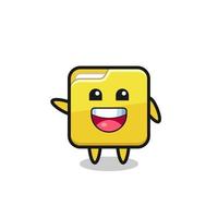 happy folder cute mascot character vector