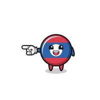 laos flag cartoon with pointing left gesture vector