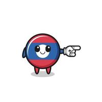laos flag mascot with pointing right gesture vector