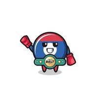 laos flag boxer mascot character vector