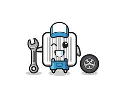 the barcode character as a mechanic mascot vector