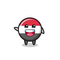 happy yemen flag cute mascot character vector