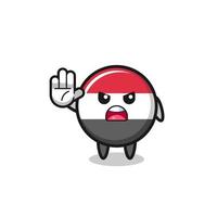 yemen flag character doing stop gesture vector