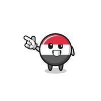 yemen flag mascot pointing top left vector
