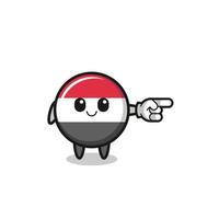 yemen flag mascot with pointing right gesture vector