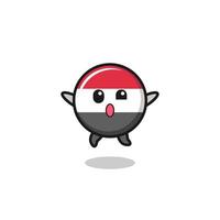 yemen flag character is jumping gesture vector