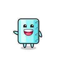 happy ruler cute mascot character vector