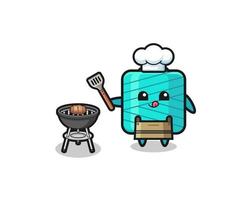 yarn spool barbeque chef with a grill vector