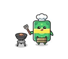 money barbeque chef with a grill vector