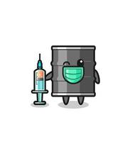 oil drum mascot as vaccinator vector