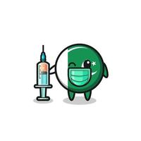 pakistan flag mascot as vaccinator vector