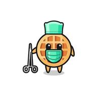 surgeon circle waffle mascot character vector