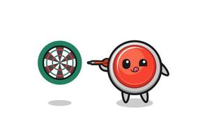 cute emergency panic button is playing dart vector