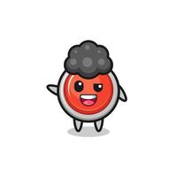 emergency panic button character as the afro boy vector