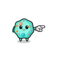 amoeba mascot with pointing right gesture vector