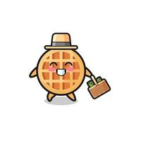 círculo waffle herbolario personaje buscando un herbario vector