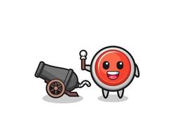 cute emergency panic button shoot using cannon vector