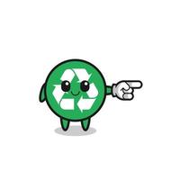 recycling mascot with pointing right gesture vector