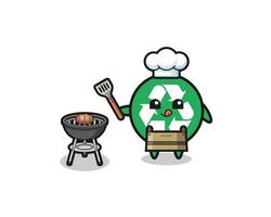 recycling barbeque chef with a grill vector
