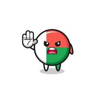 madagascar flag character doing stop gesture vector