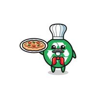 recycling character as Italian chef mascot vector