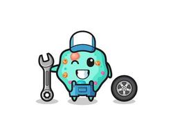 the amoeba character as a mechanic mascot vector