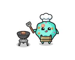 amoeba barbeque chef with a grill vector