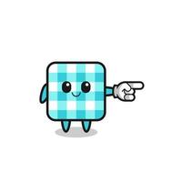 checkered tablecloth mascot with pointing right gesture vector