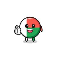 madagascar flag mascot doing thumbs up gesture vector