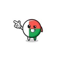 madagascar flag mascot pointing top left vector