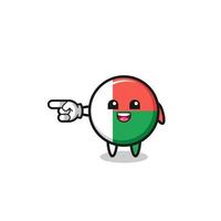 madagascar flag cartoon with pointing left gesture vector