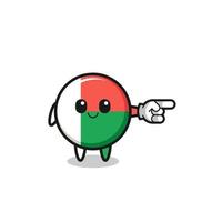 madagascar flag mascot with pointing right gesture vector