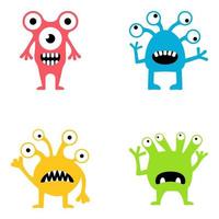 divertidos personajes de dibujos animados de monstruos vector