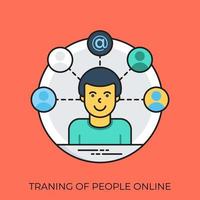 People in online training session vector