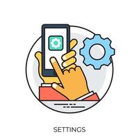 Mobile Settings Concepts vector