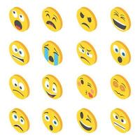Emoticons with different facial expressions vector