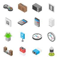 Eelectronic objects collection vector