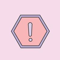 A warning sign icon isolated on pink background vector