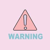 A warning sign icon isolated on pink background vector