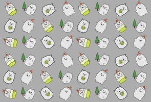 Illustration vector graphic of animal character christmas good for background pattern