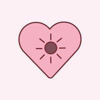 Valentine days icon isolated soft pink background. Vector