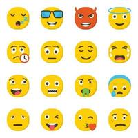 emoticonos con diferentes expresiones faciales vector