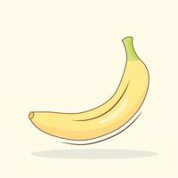 One of banana isolated on soft yellow background vector