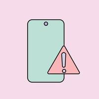 A warning sign icon isolated on pink background vector