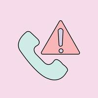 A warning sign icon isolated on pink background vector