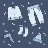 ilustración gráfica vectorial de ropa de invierno para niños buena para el invierno. vector