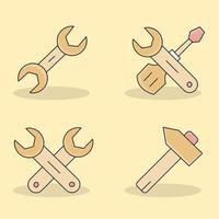 A set of repair tool icon vectors Ico tool symbol isolated