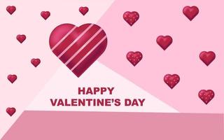 Valentine day card isolated on pink background. vector