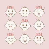 Baby boy and girl icon bundles isolated on soft background. Vector illustration