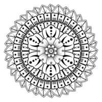 Circular pattern in form of mandala for Henna, Mehndi, tattoo, decoration. Decorative ornament in ethnic oriental style. Coloring book page. vector